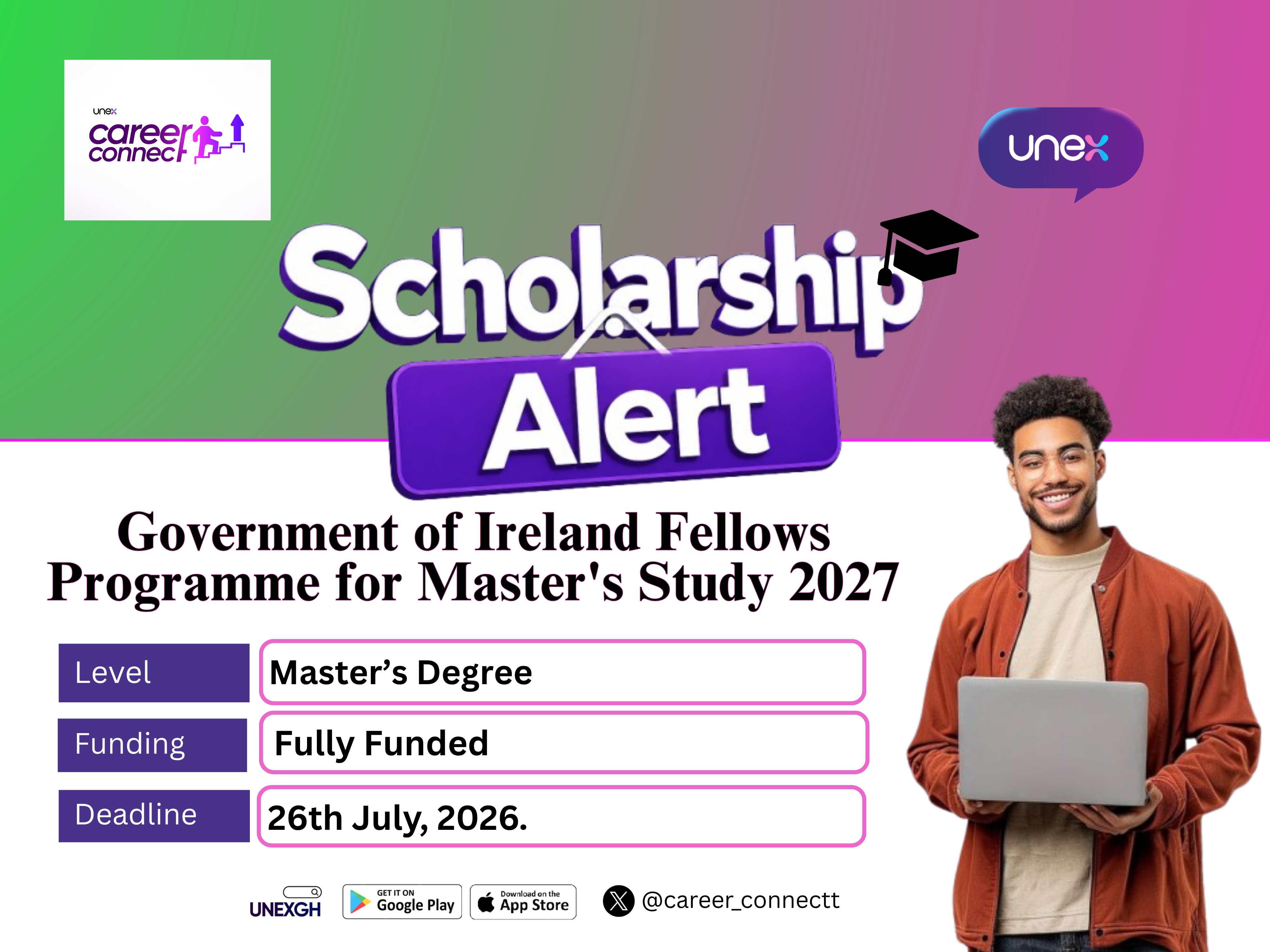 Government of Ireland Fellows Programme for Master's Study 2027