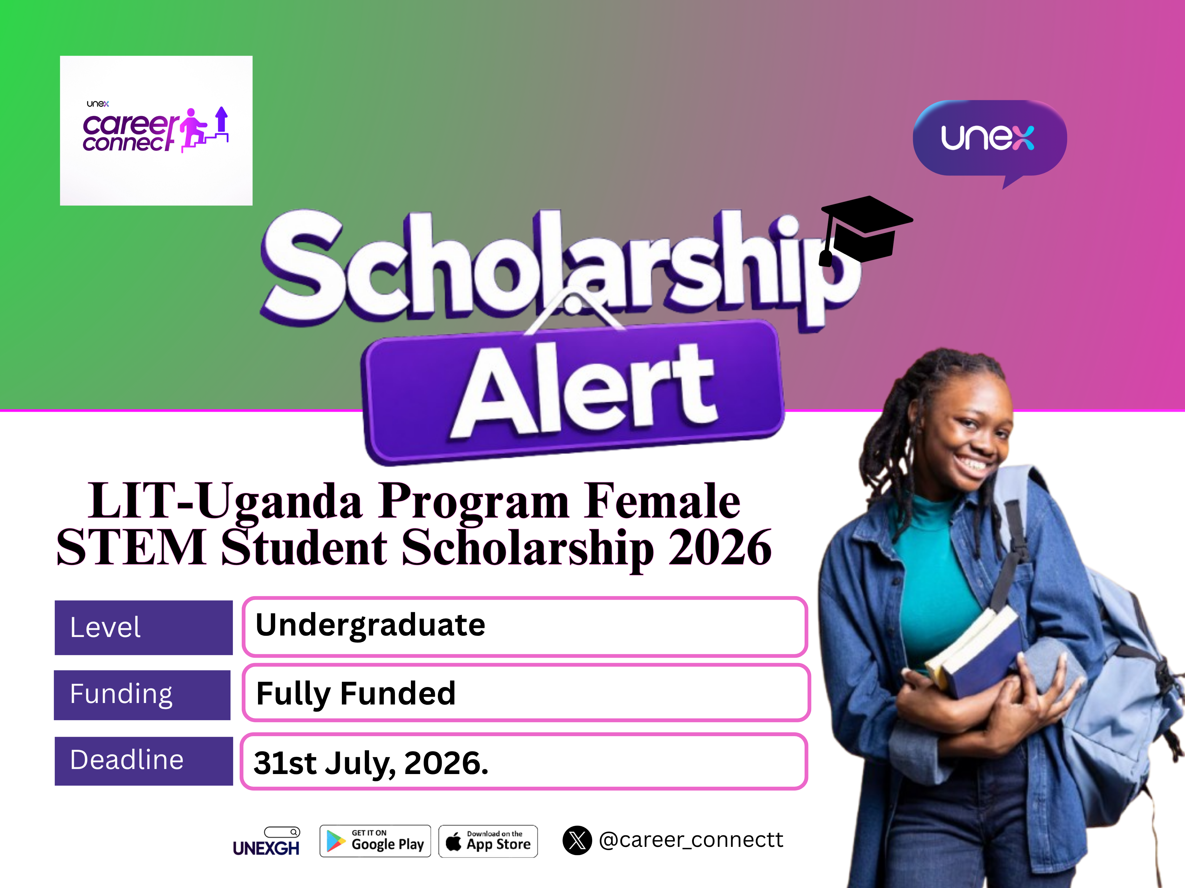 LIT-Uganda Program Female STEM Student Scholarship 2026