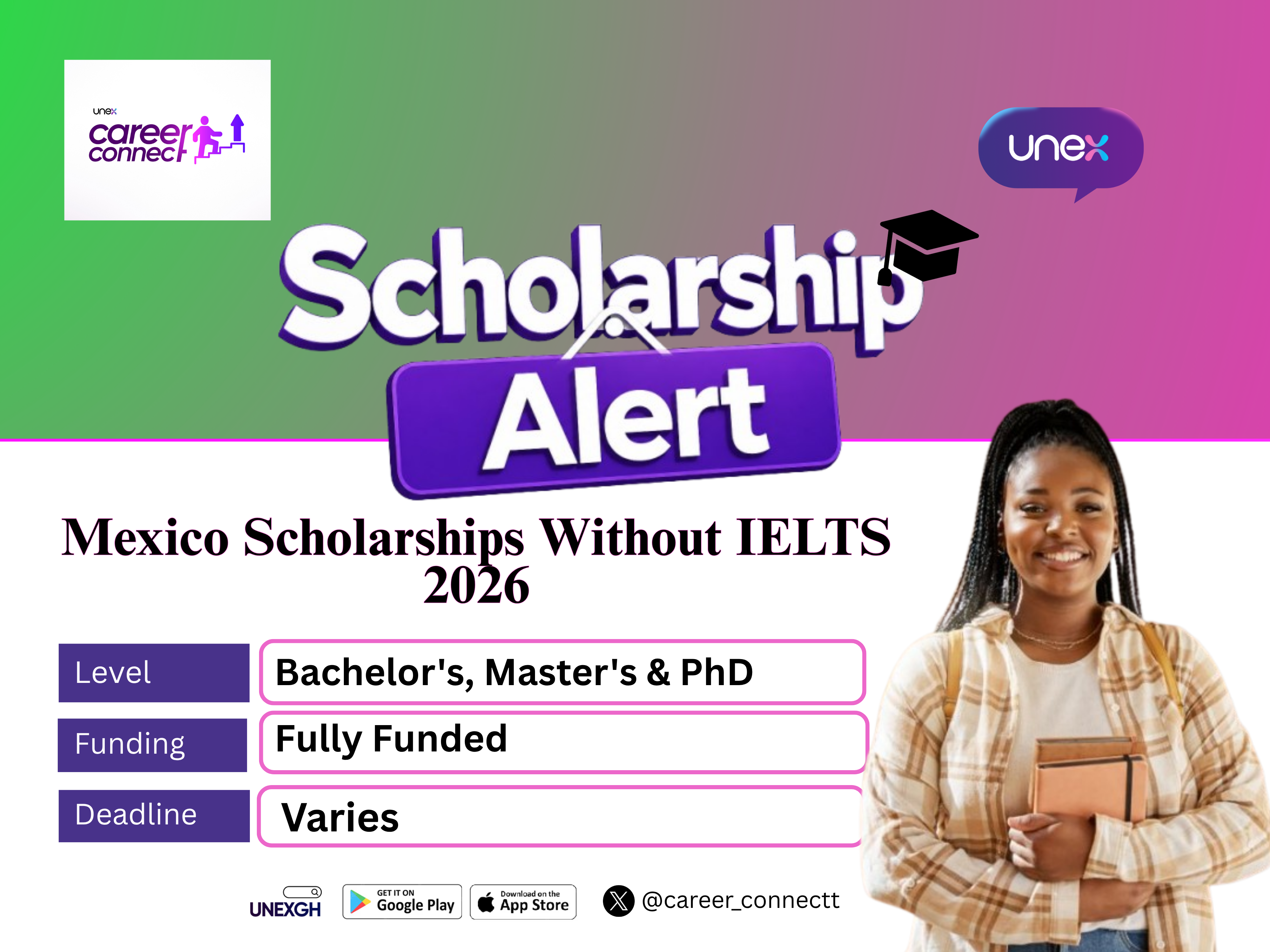Mexico Scholarships Without IELTS 2026