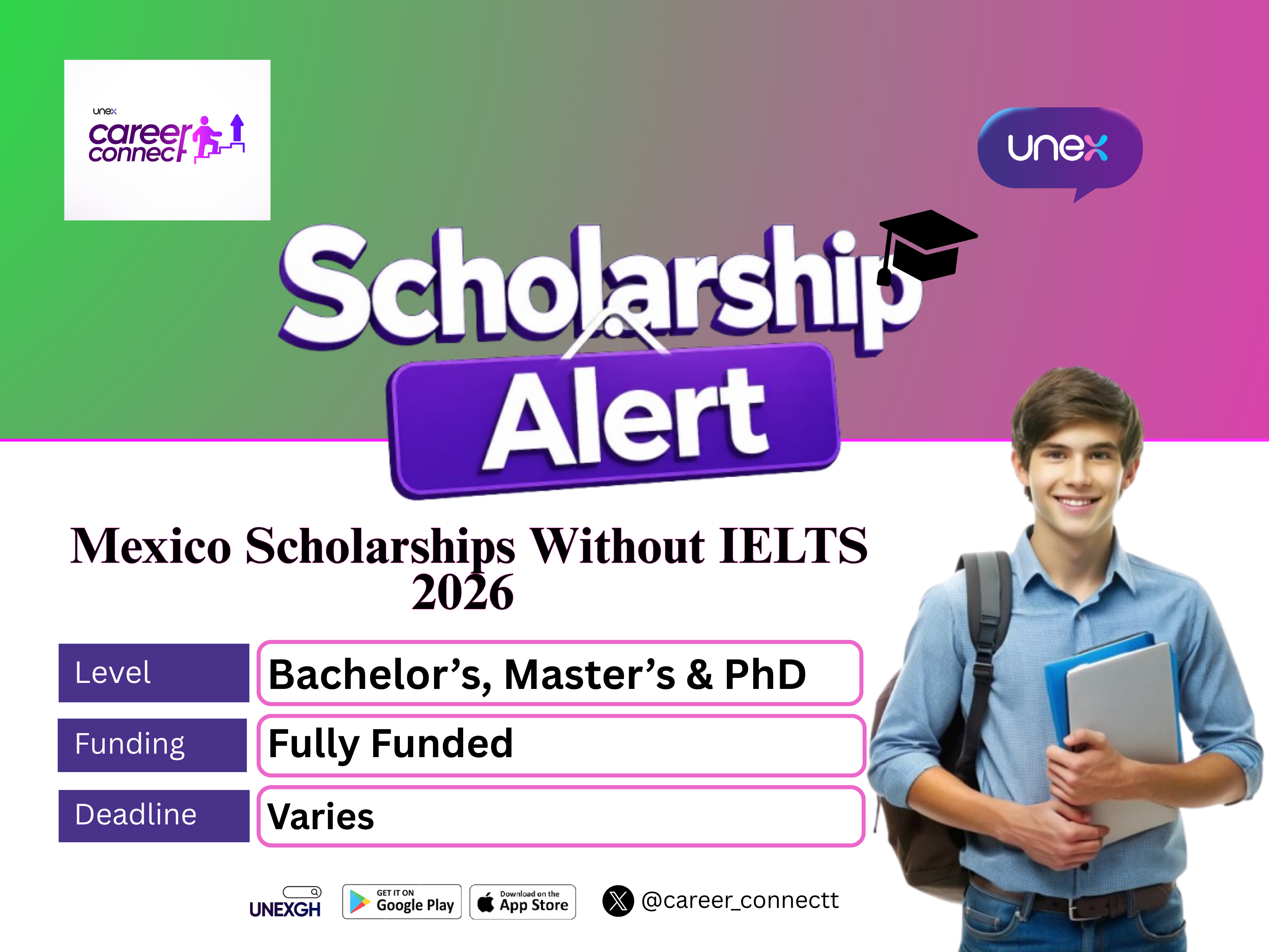 Mexico Scholarships Without IELTS 2026 