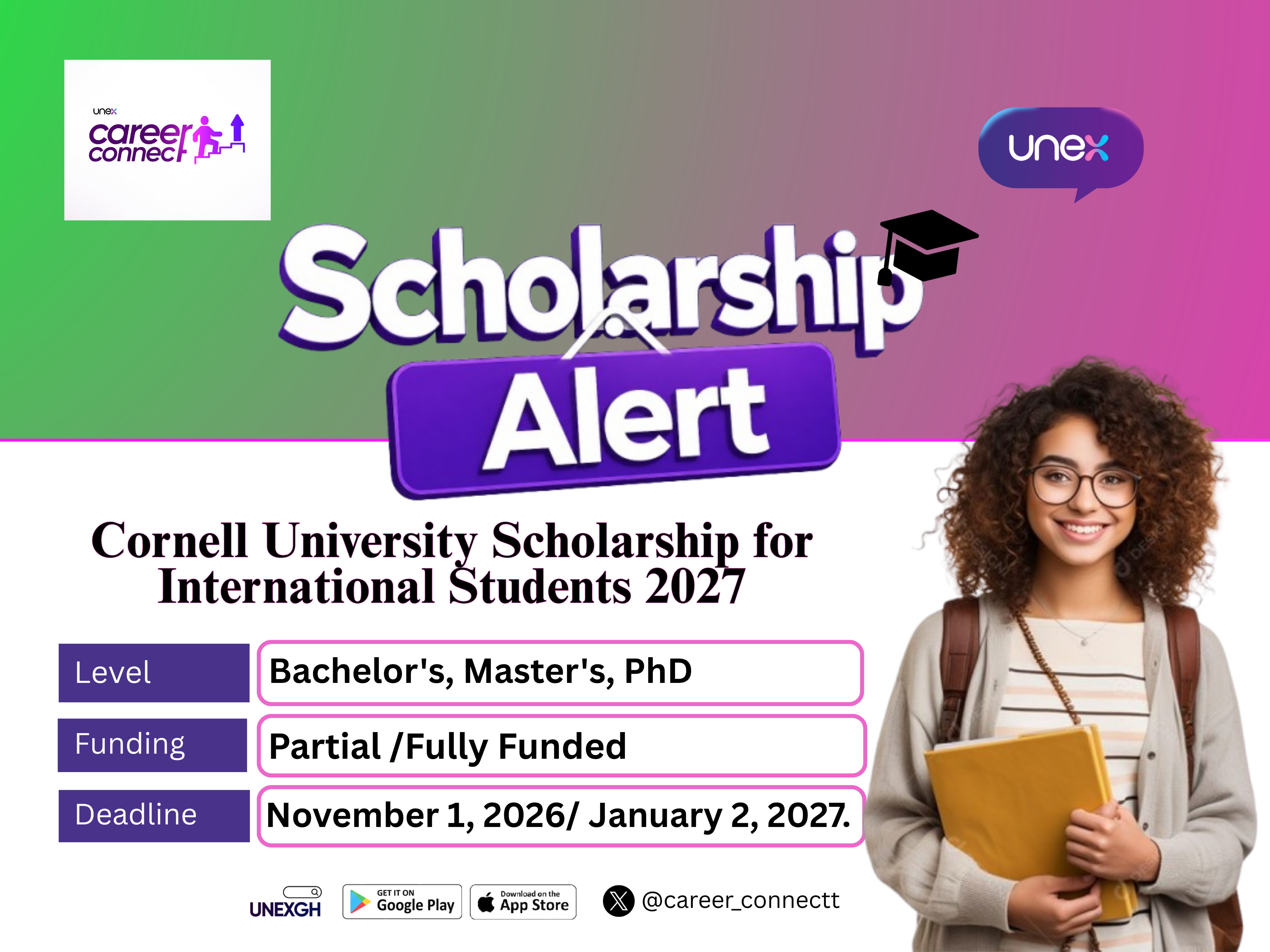 Cornell University Scholarship for International Students 2027