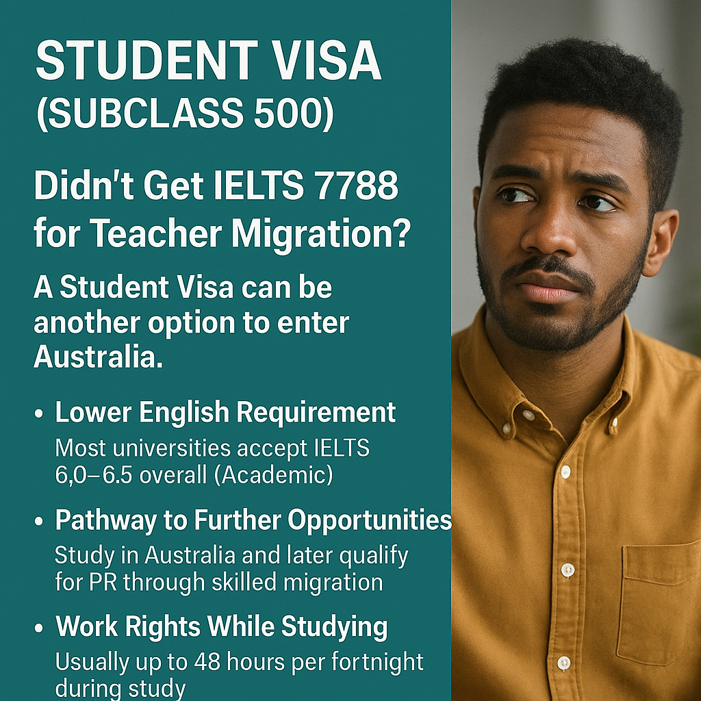 Didn’t Get IELTS 7788 for Teacher Migration? Here’s Another Pathway to Australia