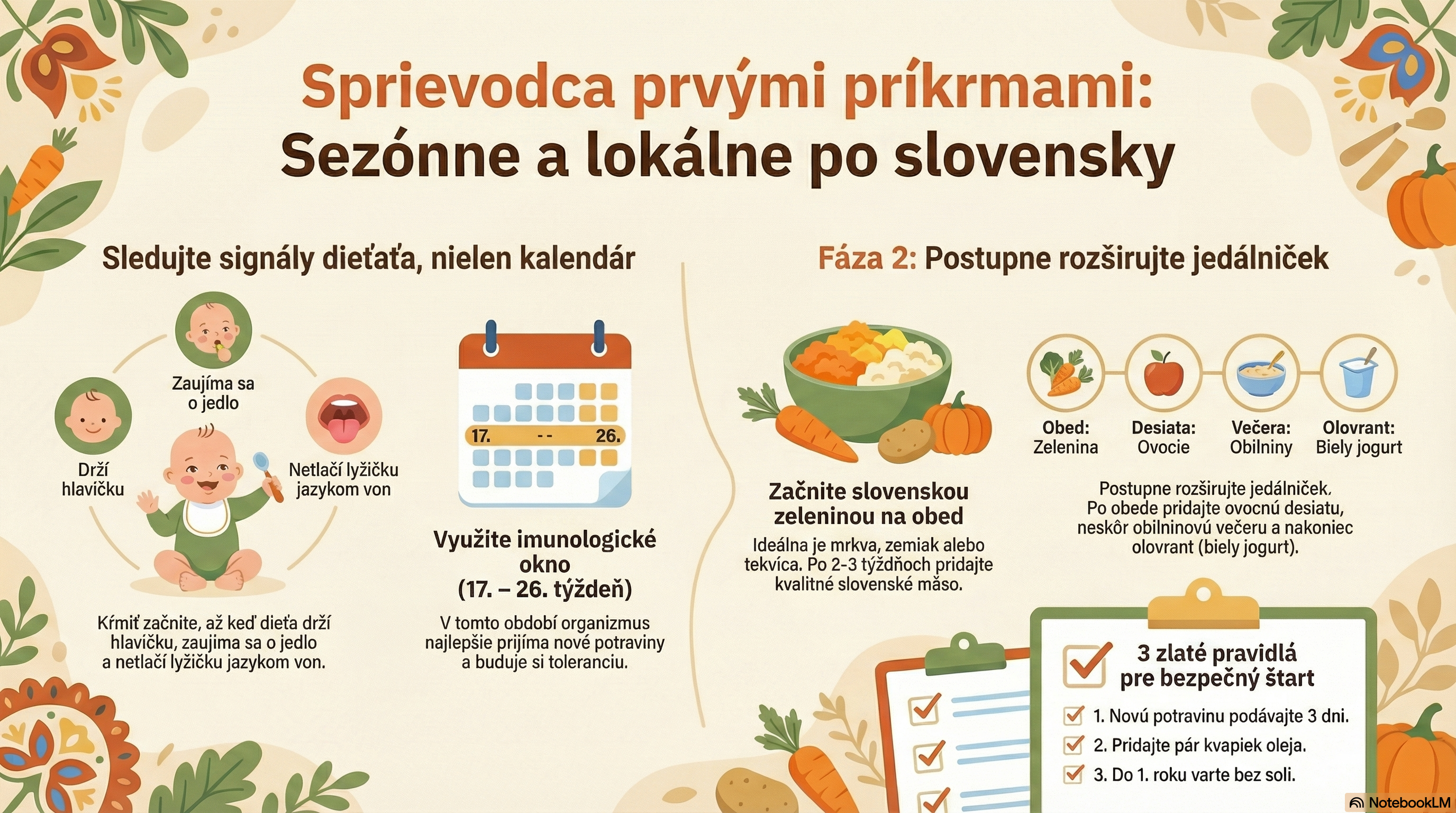 Infografika zavádzania príkrmov