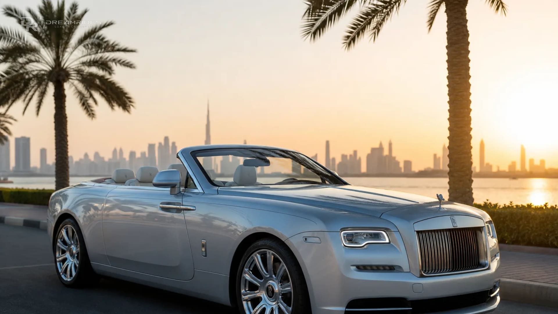 Rolls-Royce Ghost luxury car rental Dubai skyline hero