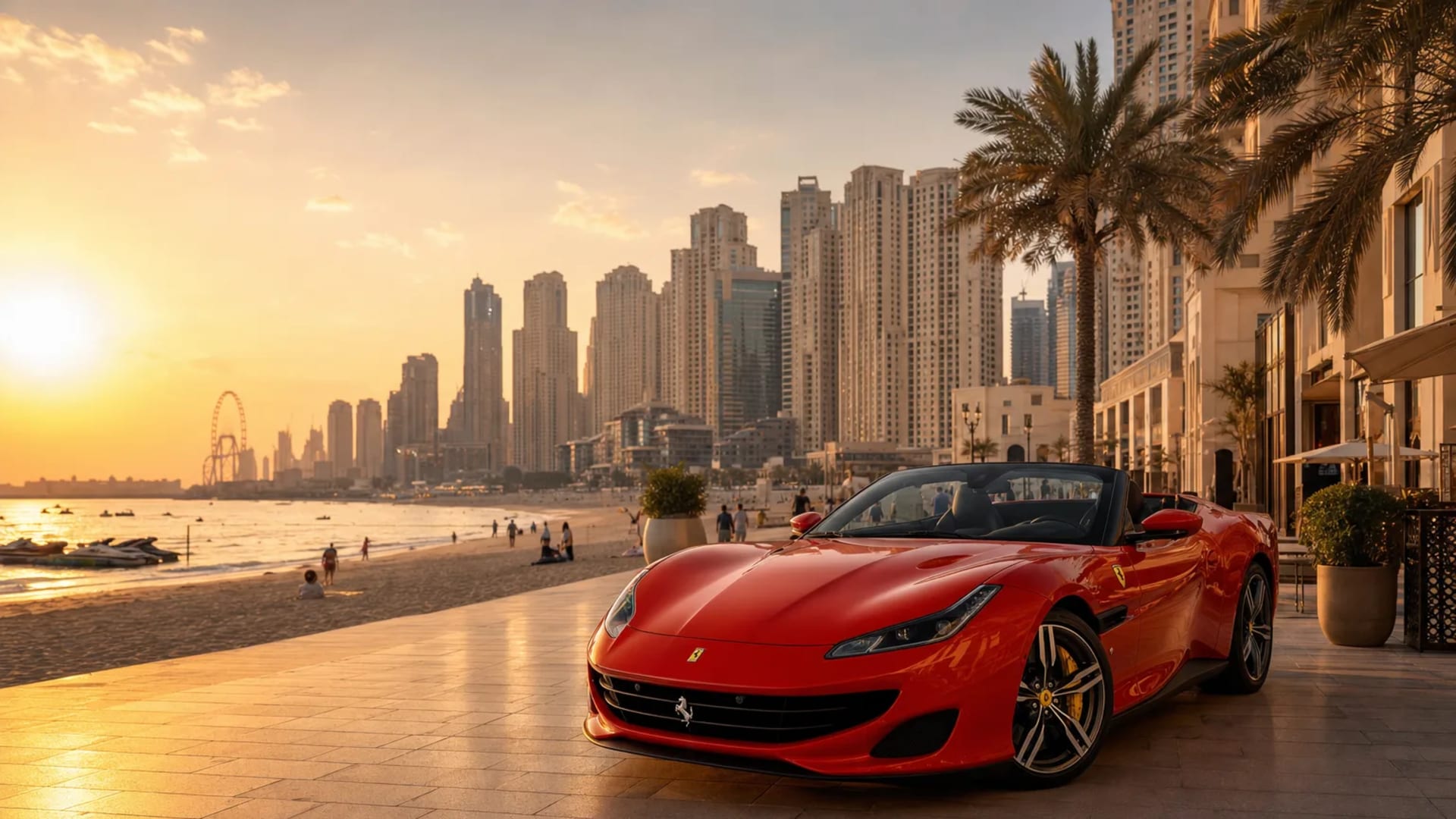 Ferrari Portofino at Jumeirah Beach Residence beachfront promenade