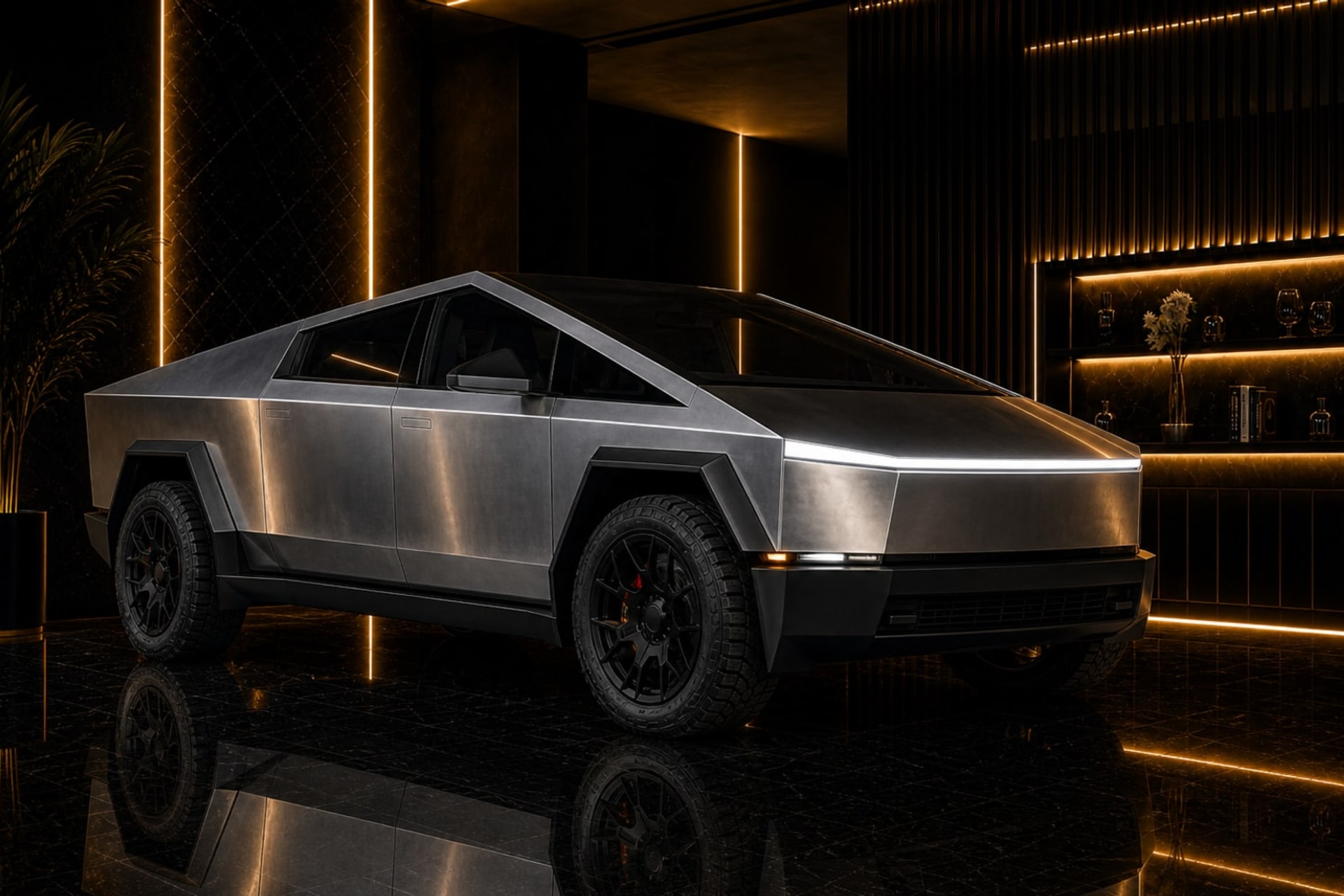Actual Tesla Cyberbeast rental car in Dubai with DreamRides luxury car rental UAE