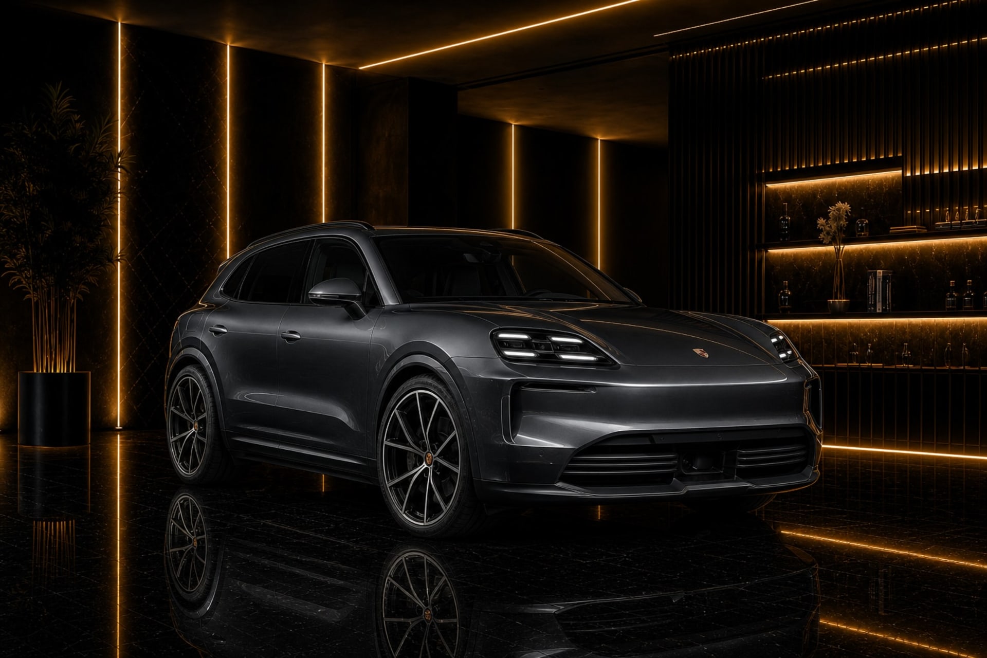 Actual Porsche Cayenne Electric rental car in Dubai with DreamRides luxury car rental UAE
