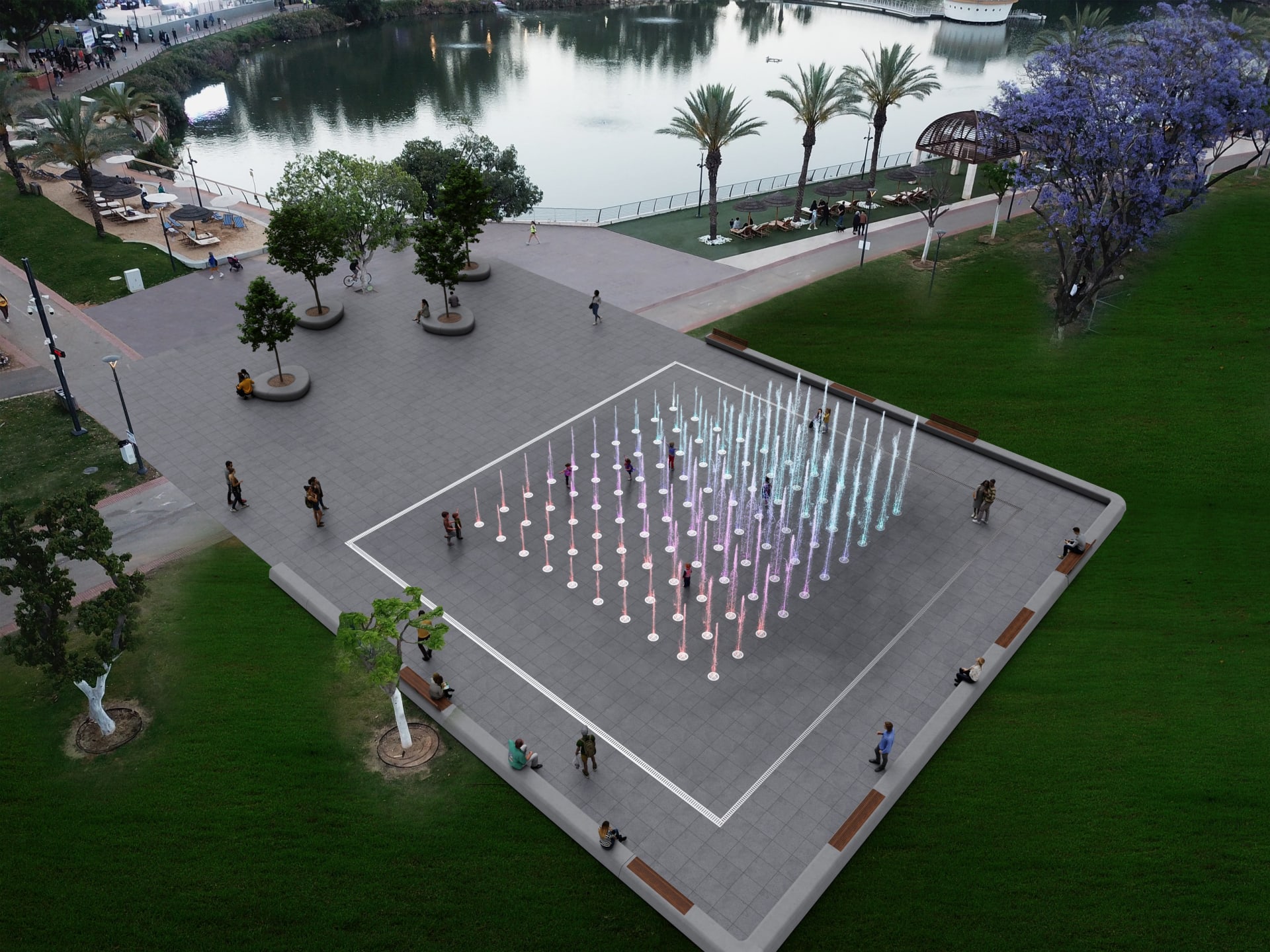 מזרקות מים, הפארק הלאומי רמת גן