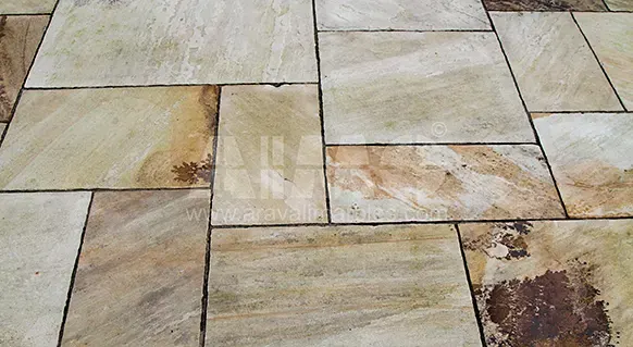 Fossil Mint Indian Sandstone Paving