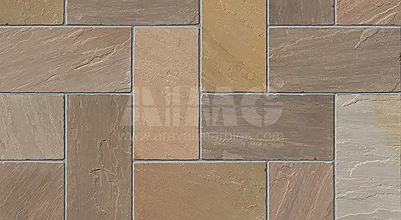 Autumn Brown Indian Sandstone Paving