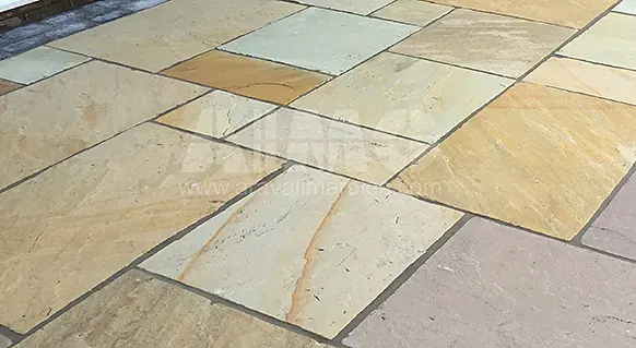 Yellow Mint Indian Sandstone Paving