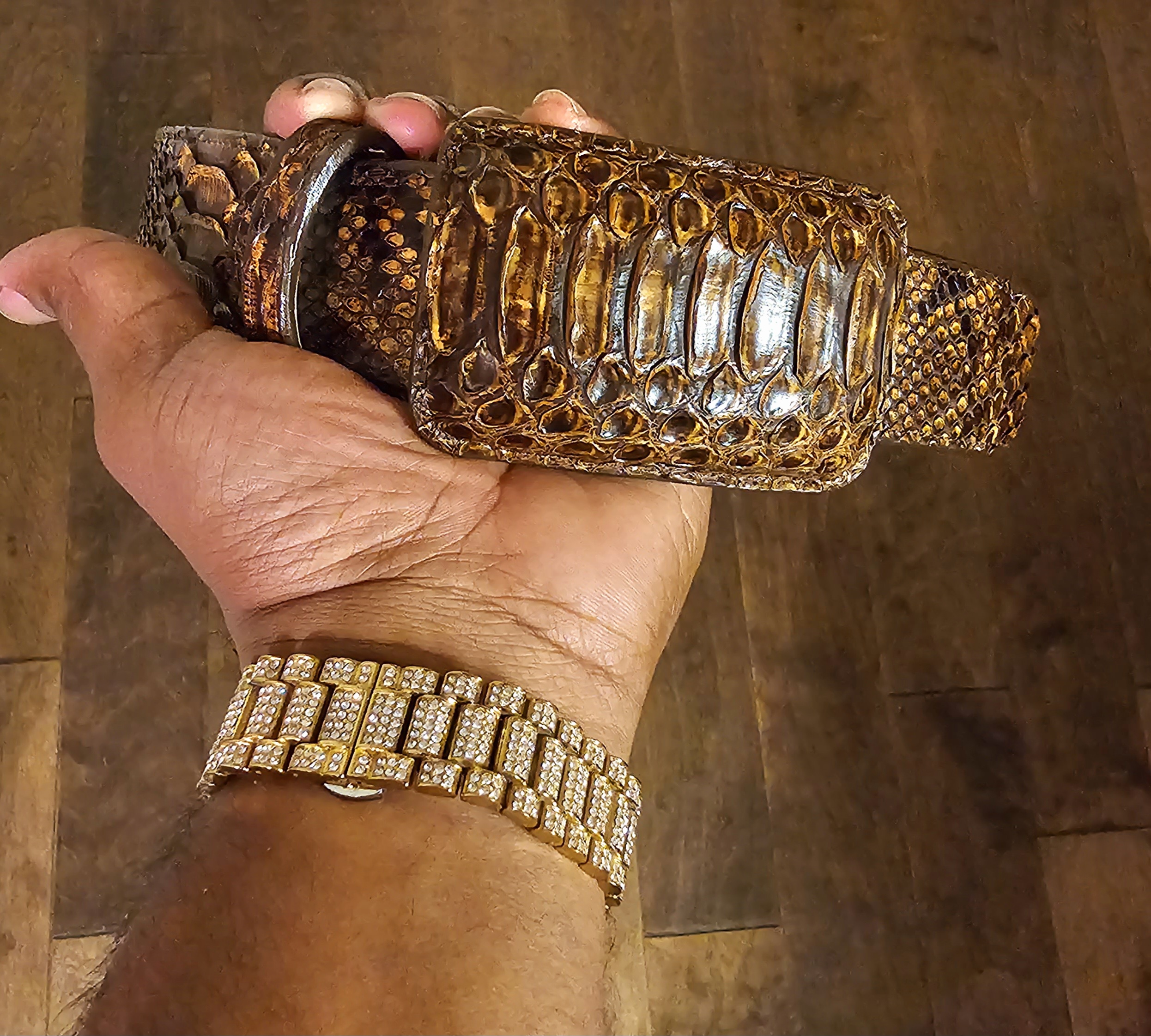 Exotic goldish brown Python