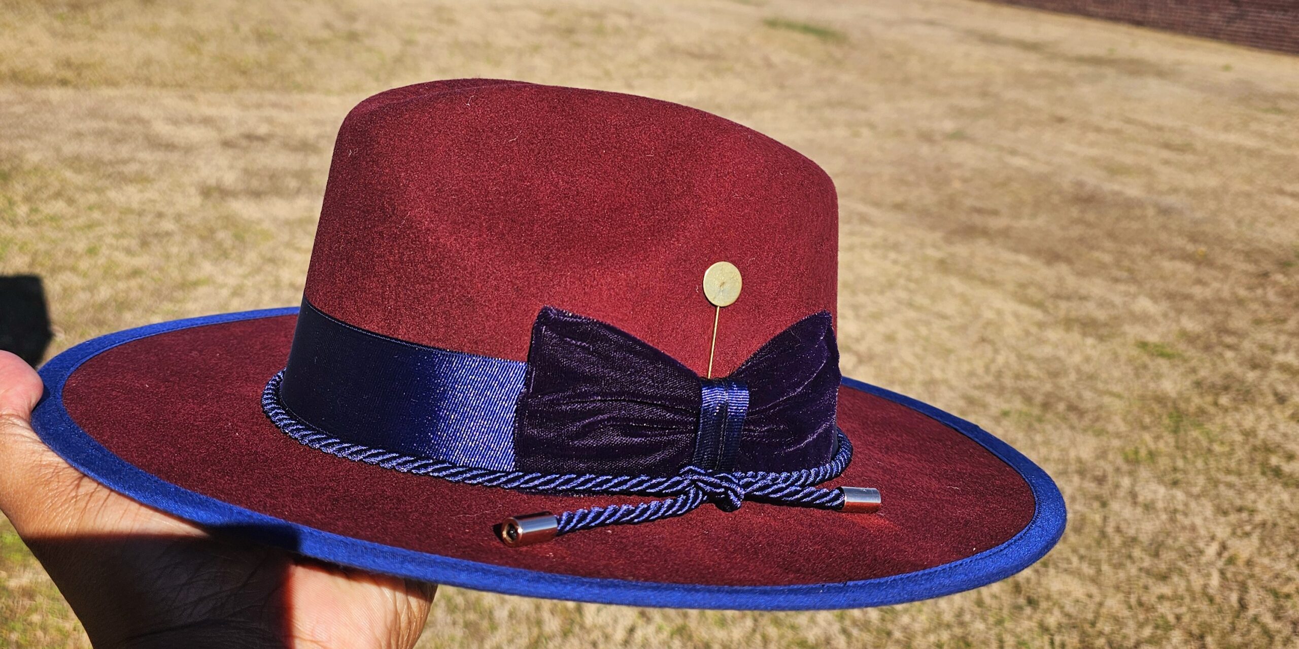Navy on Burgundy