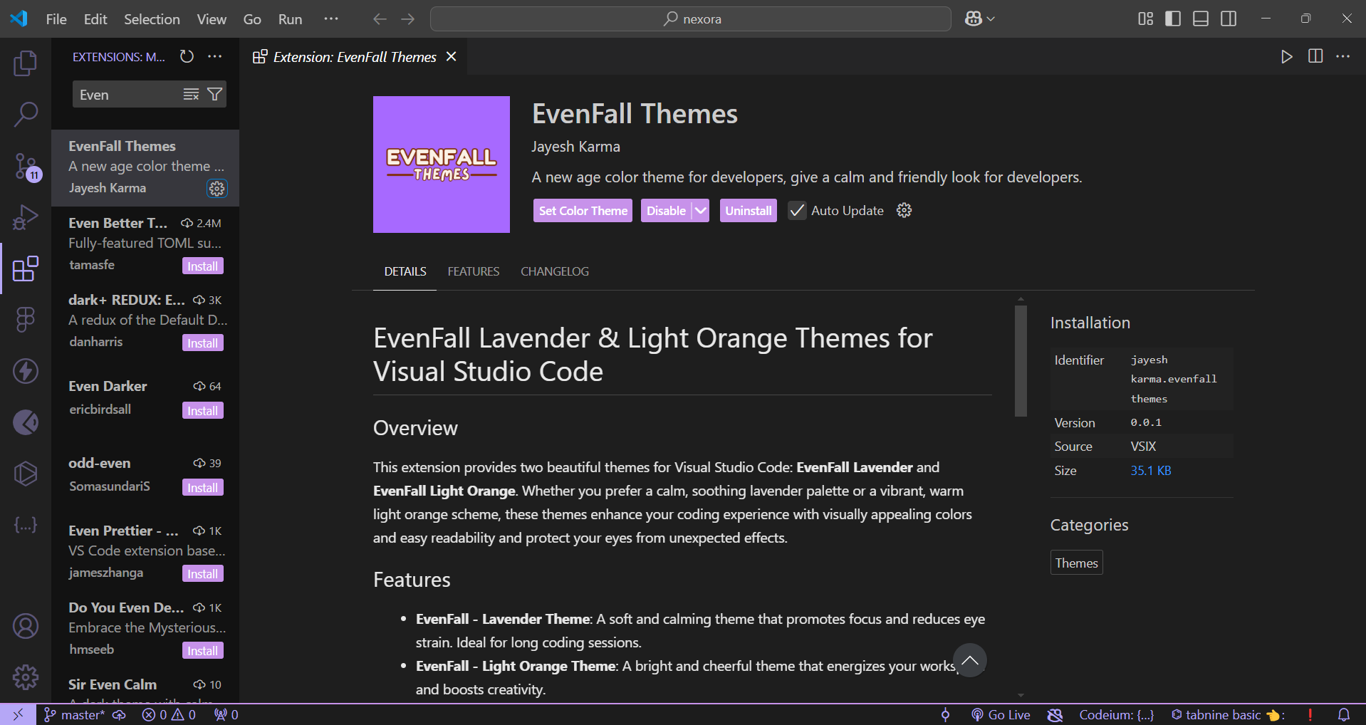 Lavender Theme Preview