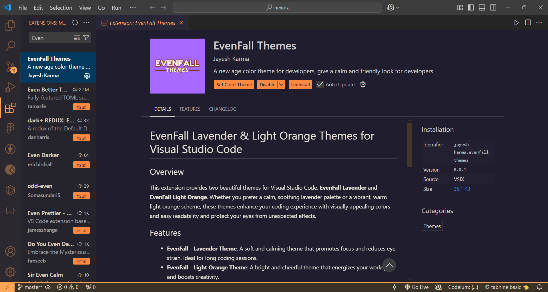 Light Orange Theme Preview