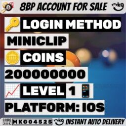 (IOS/Android/Miniclip/Facebook) 8 Ball Pool Account – 200M Coins Complete Access! MKG04525 (IOS/Android/Miniclip/Facebook) 8 Ball Pool Account – 200M Coins Complete Access! MKG04525