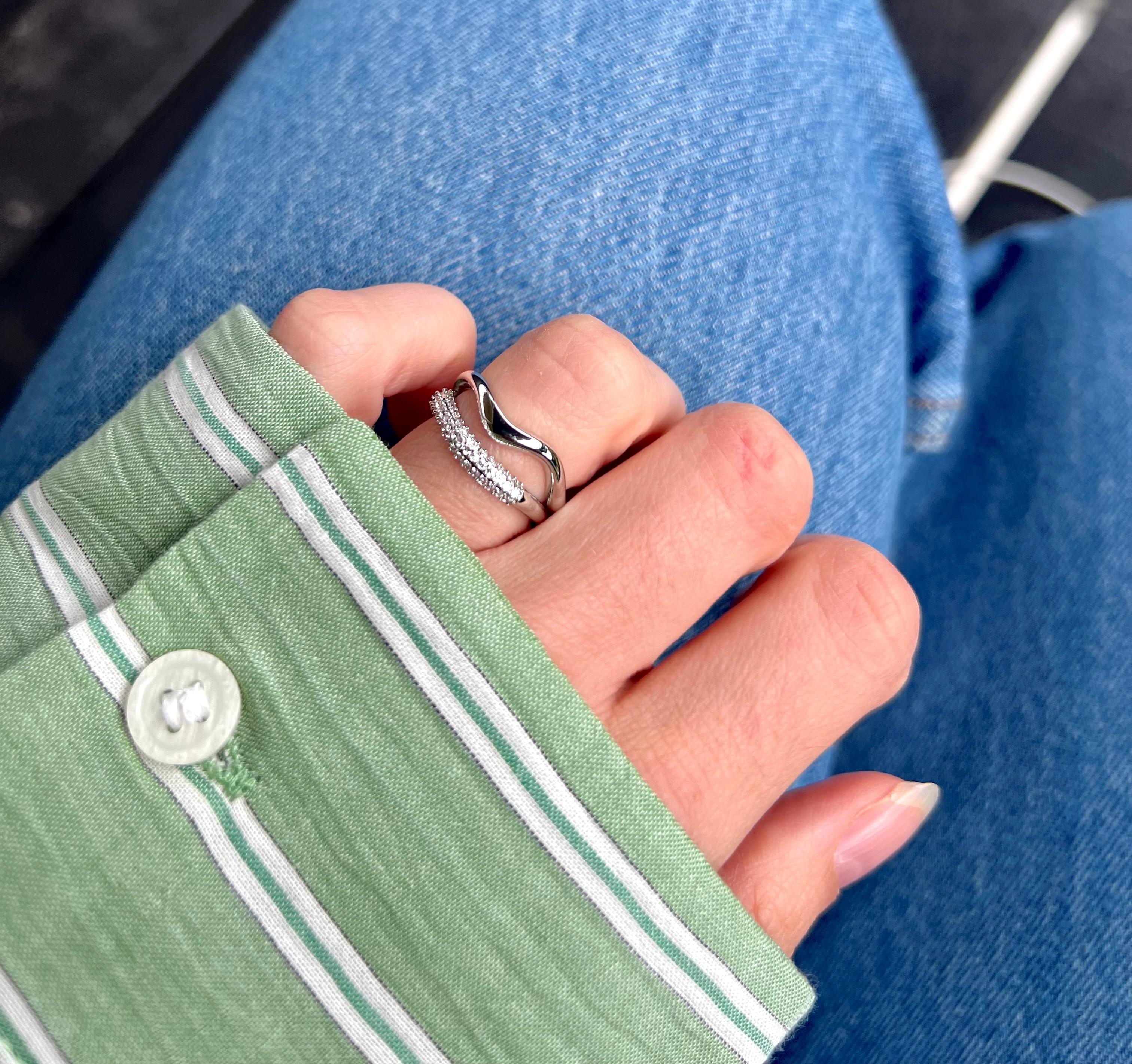 Wavy ring sølv