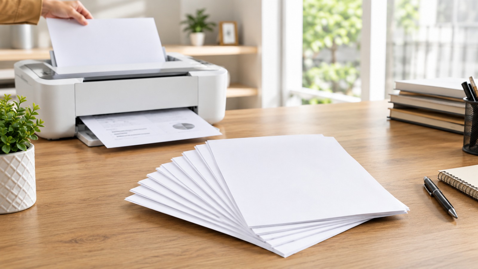Stacks of premium paper