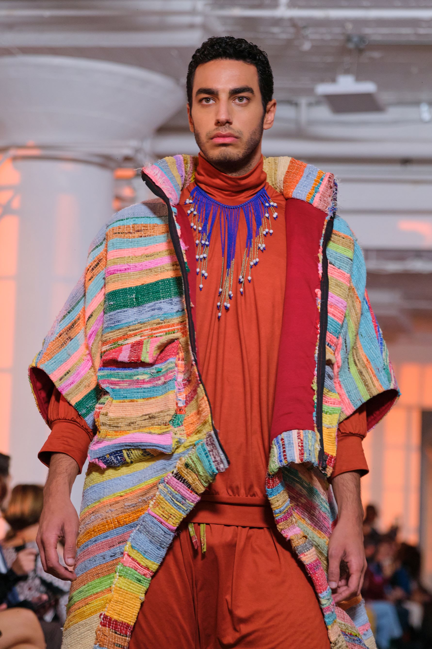 High collar coat