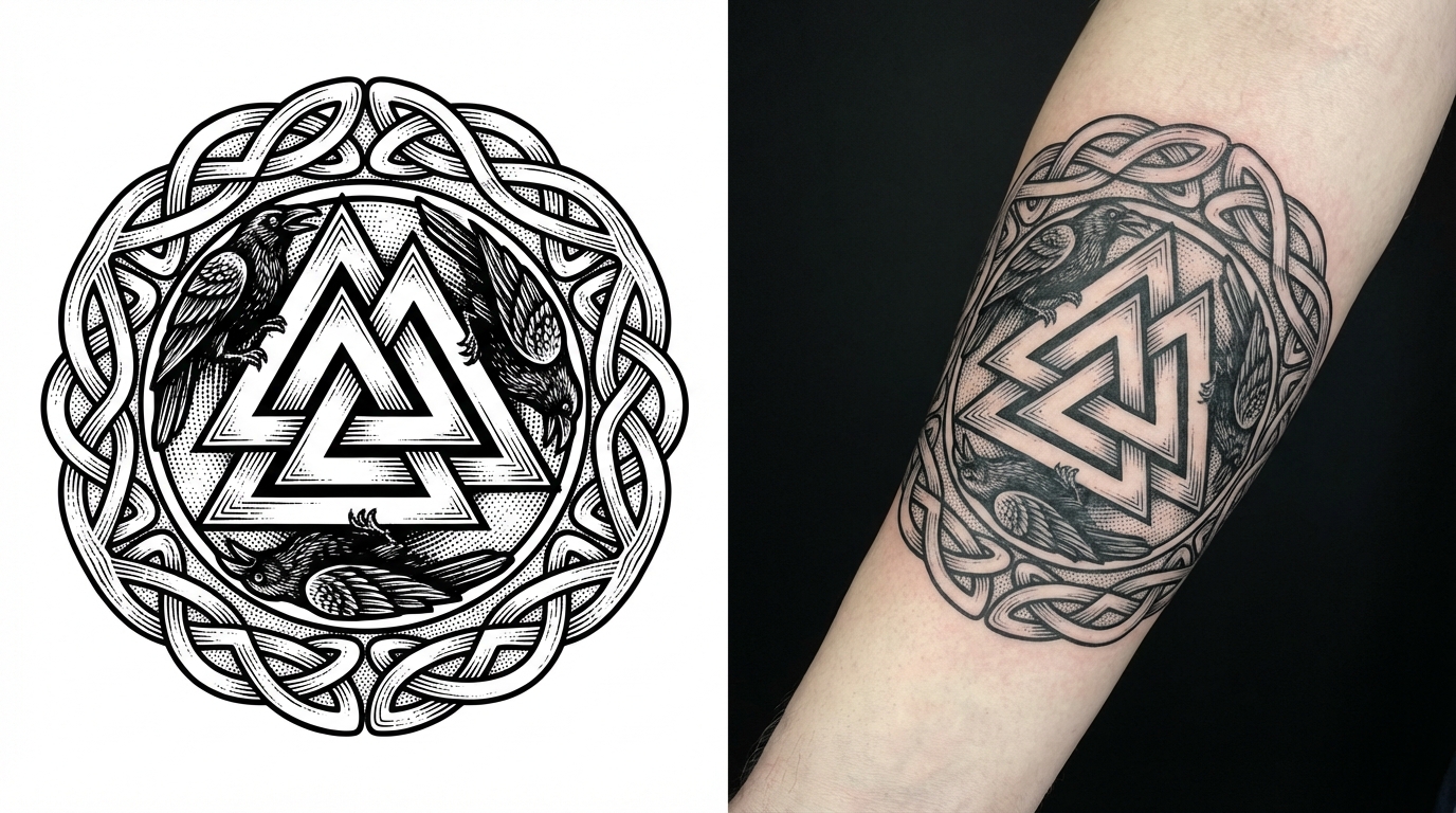 Norse o7mfsa tattoo by Darwin Enriquez NYC. realism-tattoo-arm