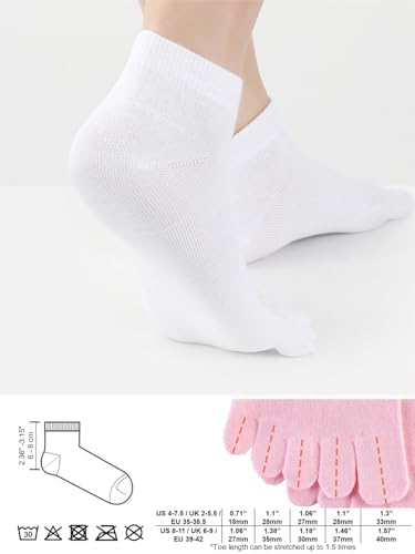 Vue 3 de Coton Chaussettes Orteils