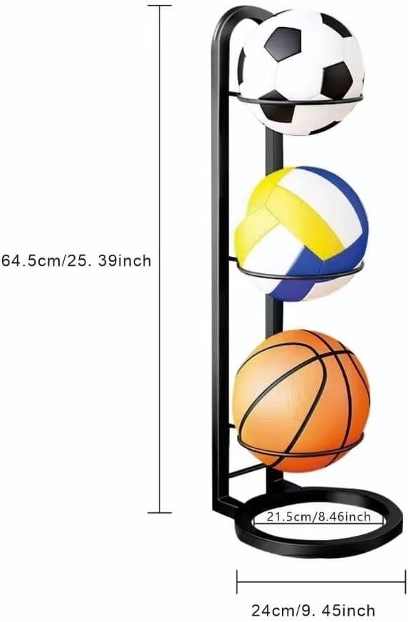 Vue 6 de Support Ballon Foot Rangement