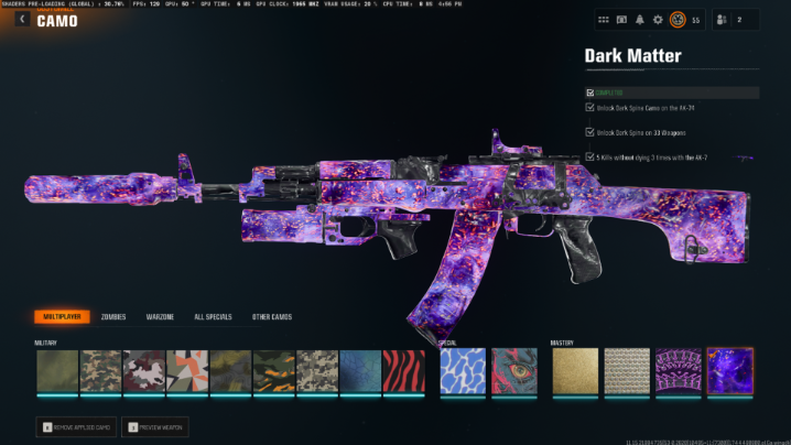 🔥33 DARK MATTER🔥50 Wins🔥LEVEL 55 | 33 DARK Spine🔥BO6/WZ Hard Unlocked🔥