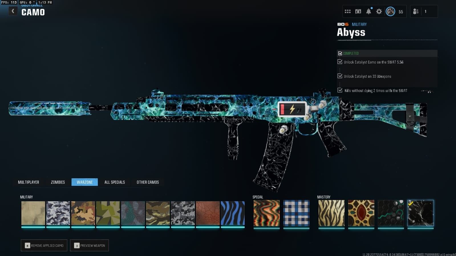 💠 Abyss Camo ✨ | Level 55 Prestige 1 🏆 | 600 Camos Unlocked 🎨 | Ranked Ready 🚀 | All Guns High Level 🎯 | 17 Operators 👤 | Legit Unlocked 🔒 | Console Play