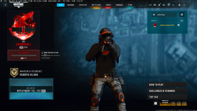 💠 WZ4 Rebirth 💠 Crimson SR 7541 (S6) 🔥 Crimson Ranked Ops 🎯 Full Access 🌐 Linkable: Steam | Battle.net | PSN | Xbox 🕹️ Warzone 4 Crimson