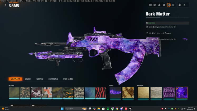 🌑 Dark Matter Legit 33 Guns🔥Level 55 🧬 + 285 Wins 🏅No Bot Lobbies🚫 Ranked & Prestige Ready🏁500+ Camos👥Full Access🔓Linkable Steam, Battle.net, Xbox, PSN