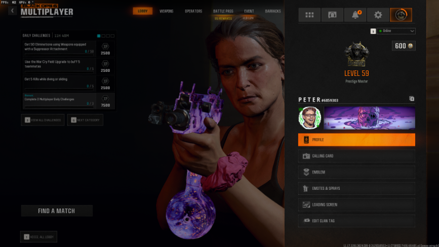 👑 Prestige Master 🐺 Dark Matter 💣 BO6 All Guns Maxed 🔮 36 DM Camos 🧱 40 Maxed Guns 🎭 600+  Camos 🧨 Ranked Ready + 50 Wins 🦍 17 Operators 🔗 Linkable