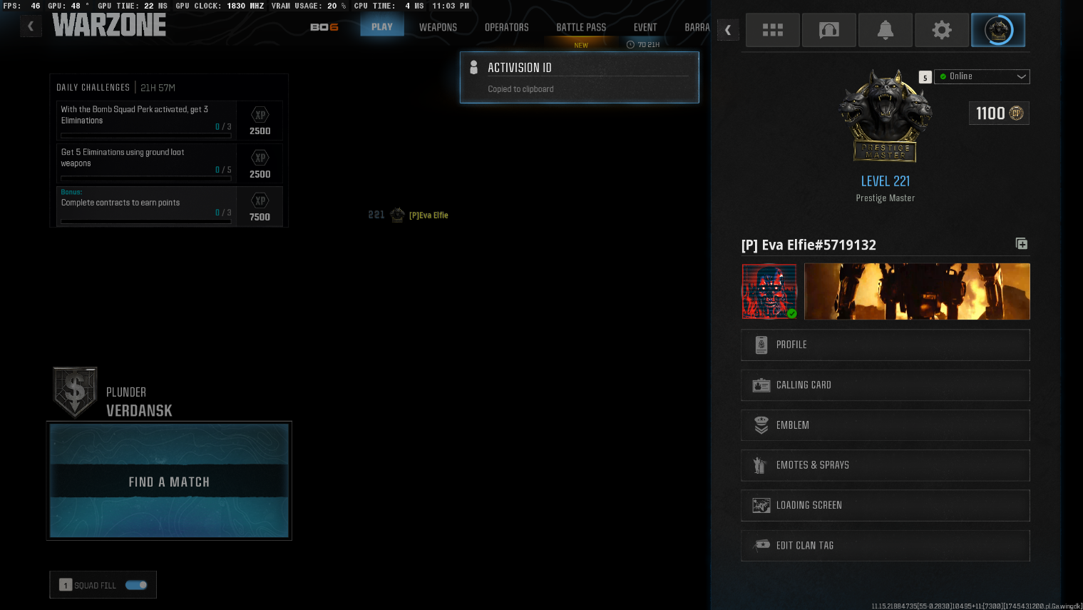 🔥 Prestige Master 221💠 44/44 Dark Matter + Nebula🏆 All BO6 Guns Maxed🤖 S1 & S2 Battlepass🎁 3 Bundles💰 1100 CP 🔐 Full Access ✅ 100% Legit 🌐PC/XBOX/PS