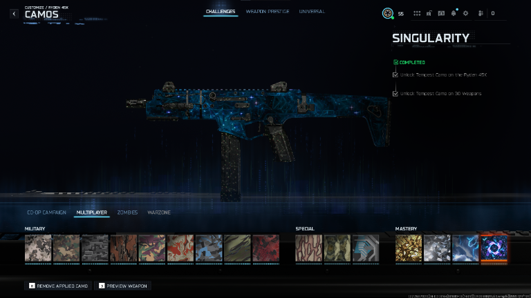 ⭐️SINGULARITY⭐️✅HANDMADE ✅💥450+ TOTAL CAMOS💥💧17 OPERATORS💧♨️FULL ACCESS ♨️Singularity❄️XBOX /PS/PC❄️STACKED