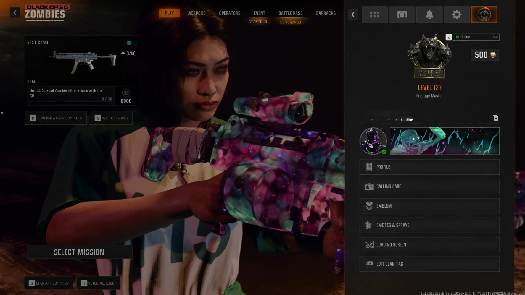 🔥 Prestige Master + Nebula Camo ✨ All Z Camos Unlocked 🎨 All Guns Maxed ⚙️ Level 100 + Prestige 10 🚀 17 Operators Available 🎭 Legit Unlocked 💳 Full Access