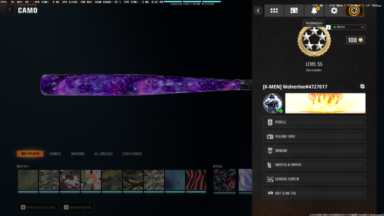 Dark Matter • 500 Camos • Prestige 1 • Level 55 • Ranked Ready • BO6 • Linkable to: Steam • Battle.net • PSN • Xbox • BO6 & WZ4