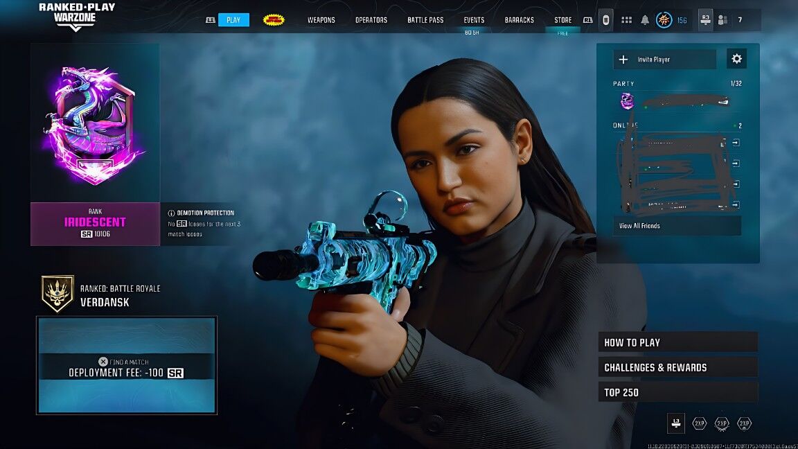 🧊 BO6 Prestige Master 223 ✨ Iridescent S4 + Abyss Camo 💎 Crimson S5 & Diamond S6 ⚙️ 33+ Guns Maxed 💫 Nuke 🚀 MW3 BlackCell 🔗 Linkable: PC/XBOX/PSN