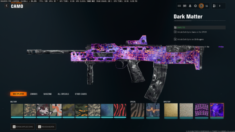 🚨 BO6 Dark Matter + 50 Wins | 495+ Camos | Max Level 55 | Prestige Ready | Full Access | Link to Steam Battle.Net PSN Xbox