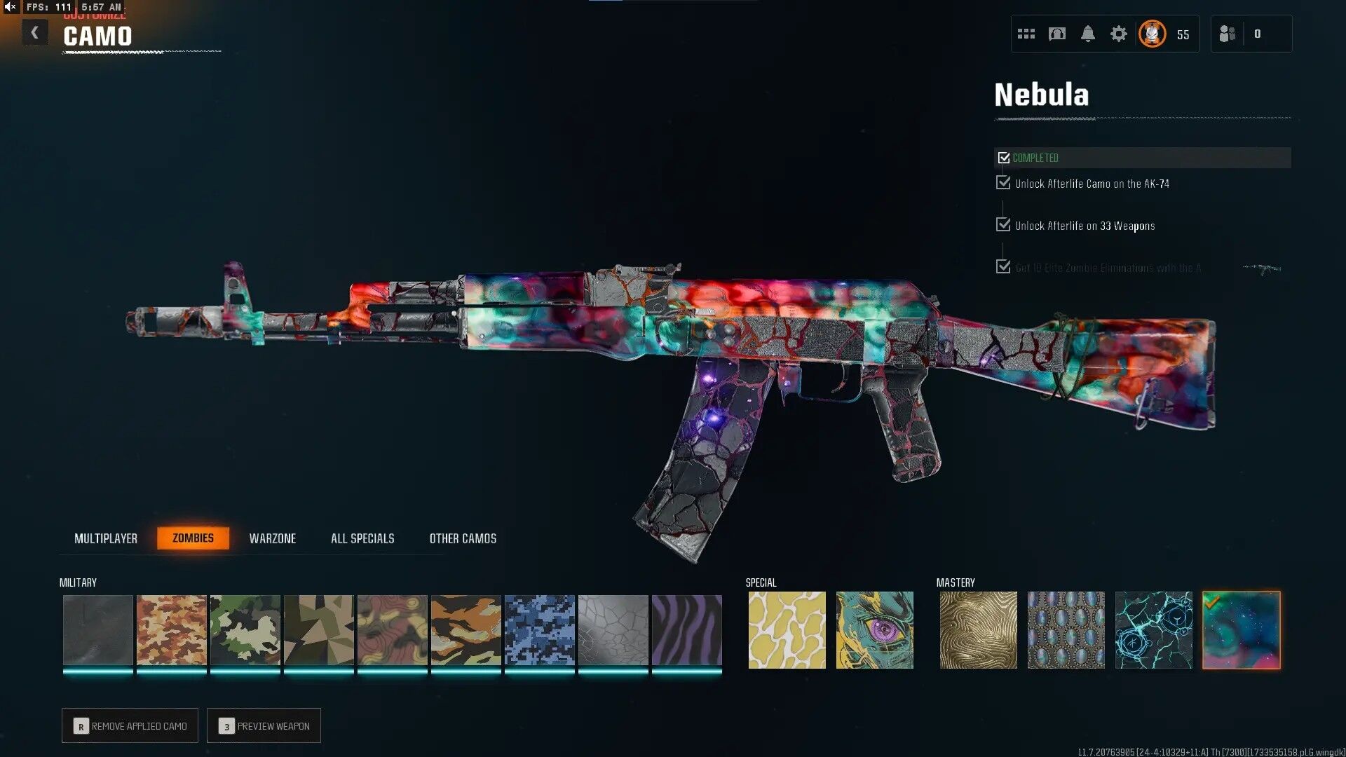 🎯 BO6 | ✨ Nebula Camo • 🛡️ Prestige 5 • 🎨 500+ Camos • 🔫 33 Weapons • 🐉 Gold Z • 🧬 Level 55 + Prestige 4 • 🎟️ S3 Battle Pass Maxed • 🌐 Linkable To All