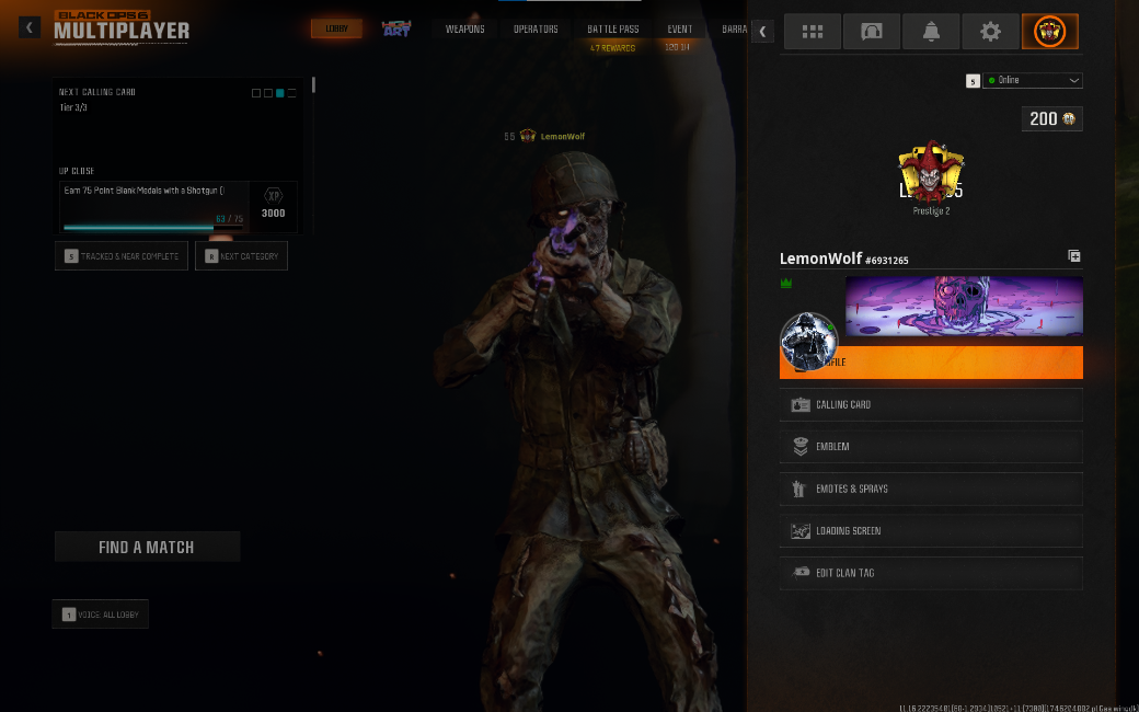 Dark Matter Prestige 3 500+ Camos Level 55 + 50 Wins Maxed Loadouts Cross-Platform Warzone 4 Full Access Instant Delivery PC/XBOX/PSN