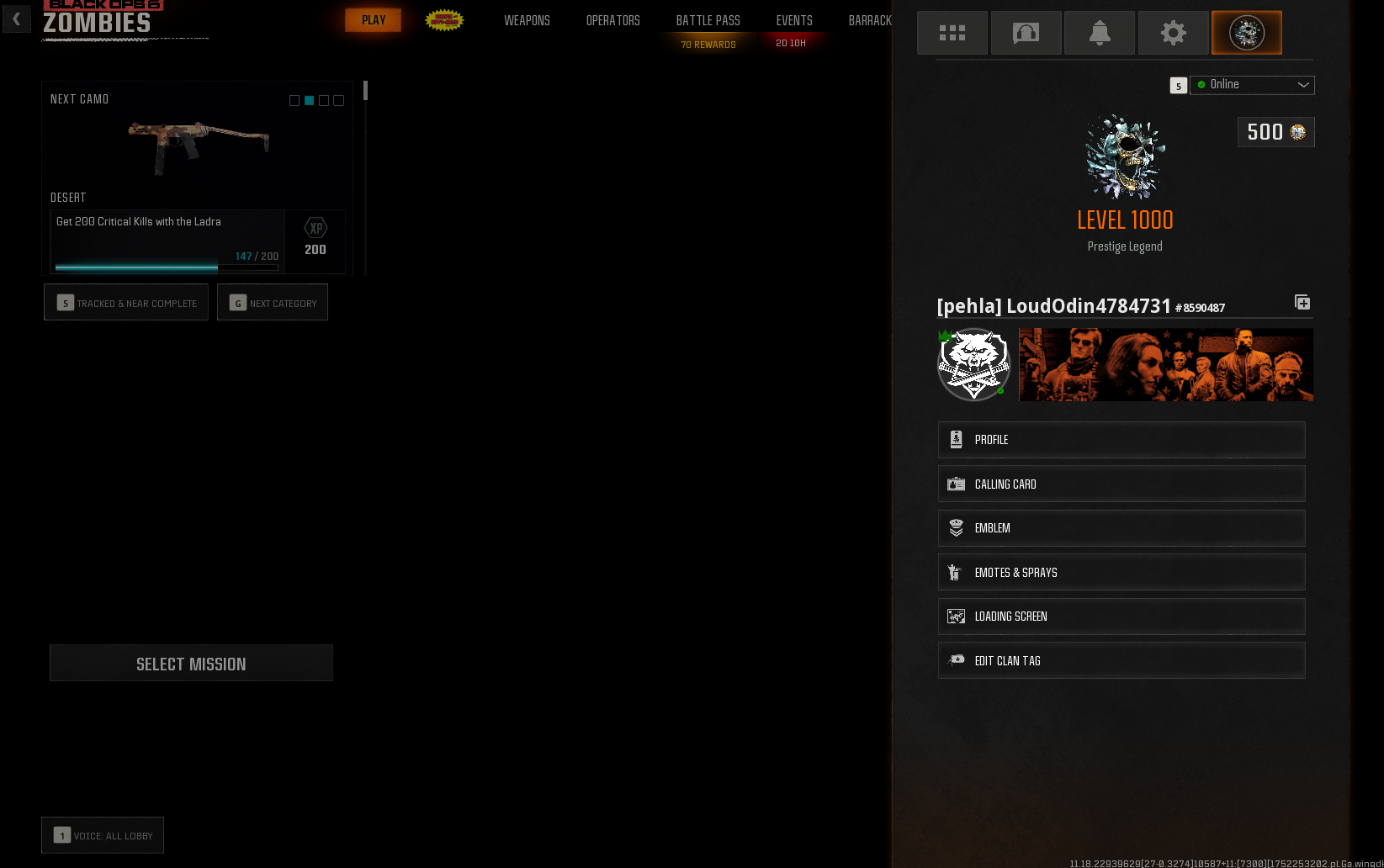 💀 Prestige Legend • Level 1000 👁️‍🗨️ Dark Matter + Nebula ☠️ All Weapons Maxed 🎨 1000+ Camos 🕷️ 18 Rare Operators 🔒 Full Access 🔗 Steam • PSN • Xbox • BN
