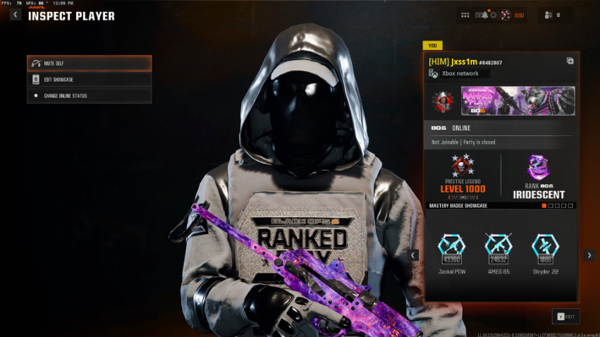 💀 BO6 Prestige Master 1000 ⚙️ 20+ Dark Matter 🧨 15+ Nebula 💥 Iridescent S4–S5 🧩 Crimson S2–S3 🎒 3x Bundles 🎫 4 BP 👥 100+ Ops 🔫 Nuke CC 🔗 PC/XBOX/PSN