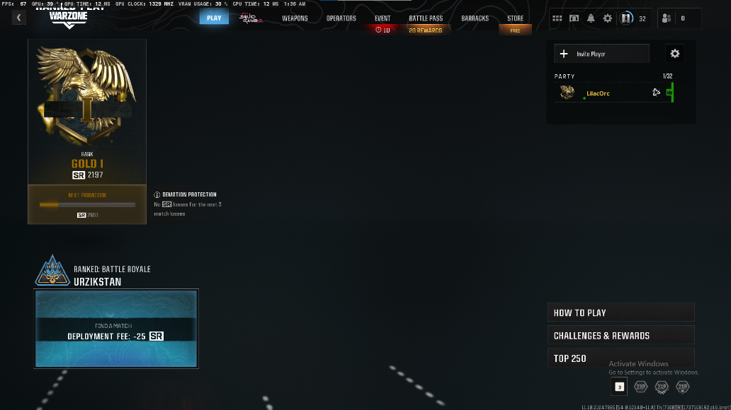 🚨 WZ4 | Gold Rank SR 2321 🥷 Lv. 37–55 🔥 18 Ops + Gold Ranked Skins 💎 Full Access 🧨 Linkable: Steam / BNet / PSN / Xbox 🎯 BO6 WZ4