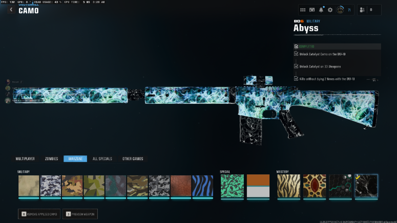 Prestige Master ✨ Abyss + Dark Matter + Nebula 🪻 | 3× BO6 Mastery Camos 🕹️ All Guns Maxed 🪶 1800+ Camos 🪪 Full Access 🛜 Linkable: Steam • Battle.net • PSN