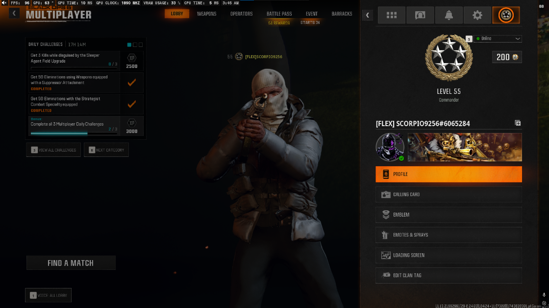 🎉 BO6 🎉 7 Diamond Camos 🏅 Level 55 + Ranked Ready 🎖️ 50 Wins 🏆 Guns Maxed🏆 Not Botted ✨ 7 Gold Camos 💠 110 Camos 🔥 17 Operators ⚡ Ready For Prestige 1