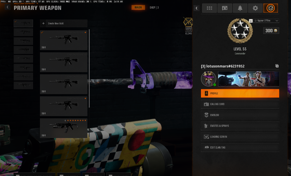 33+ DARK MATTER CAMOS 50 WINS + 55 LEVEL PRESTIGE 1 AVAILABLE HANDMADE / SMURF ALL PLATFORMS LINKABLE ACTIVISION BO6 / WZ