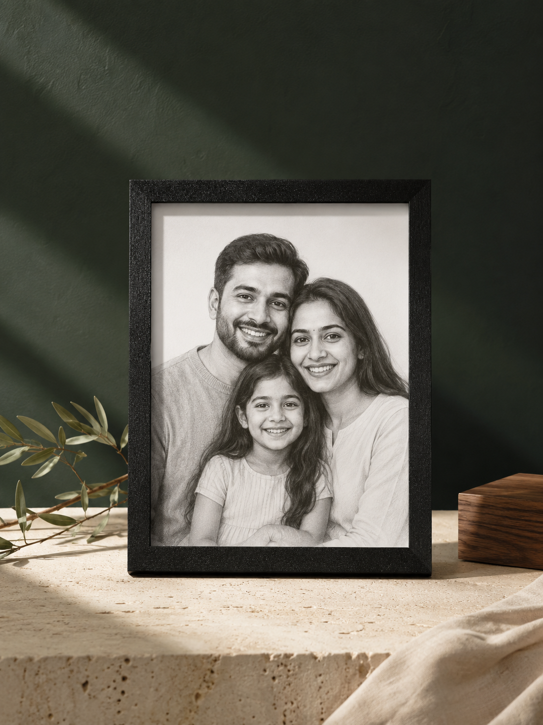 Custom AI Sketch Frame Gift Sample 1