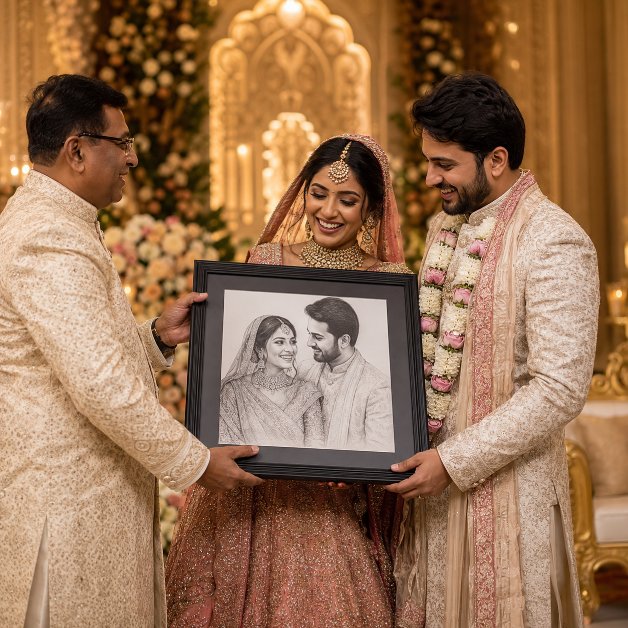 Personalized Wedding Gift Sketch Frame