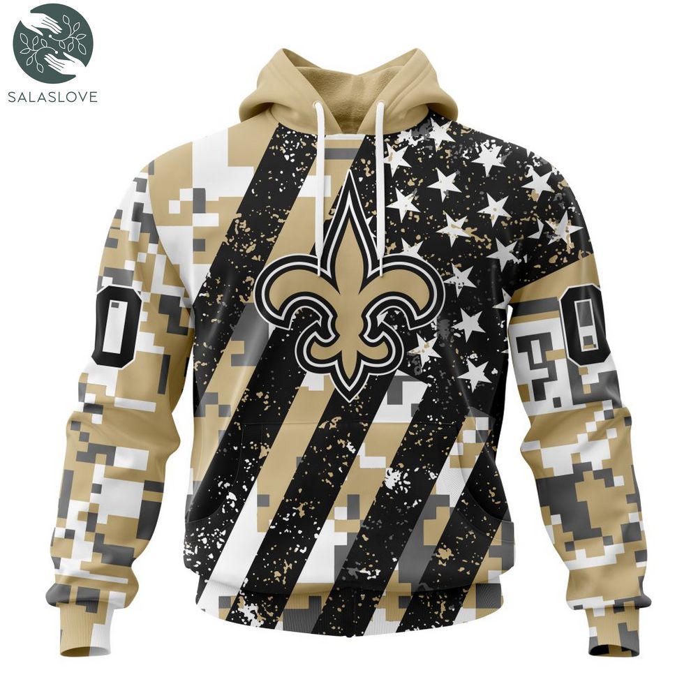 NFL New Orleans Saints Special Camo Design For Veterans Day Hoodie