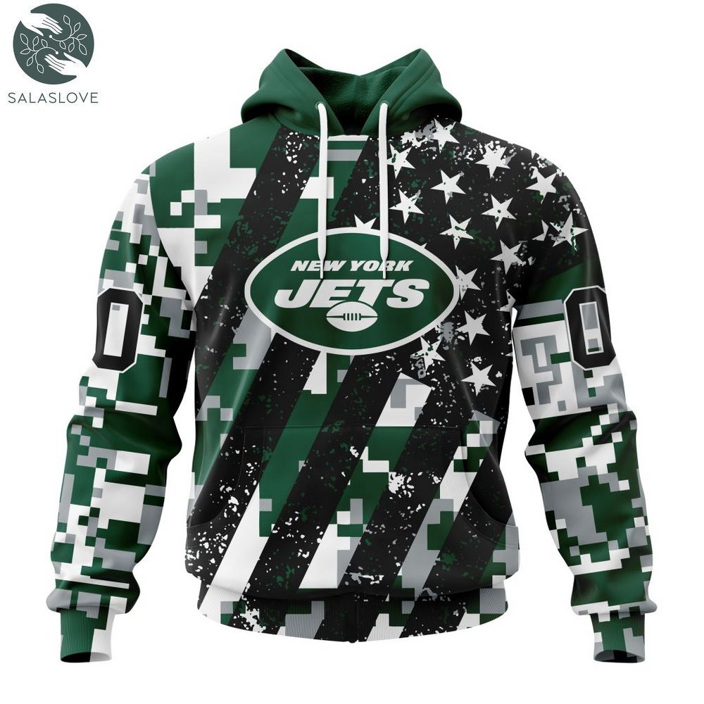 NFL New York Jets Special Camo Design For Veterans Day Hoodie
