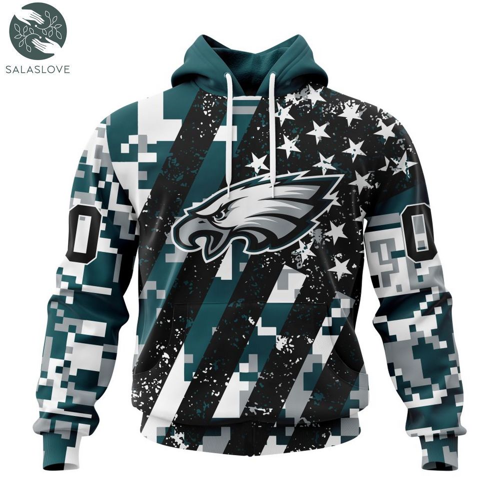 NFL Philadelphia Eagles Special Camo Design For Veterans Day Hoodie